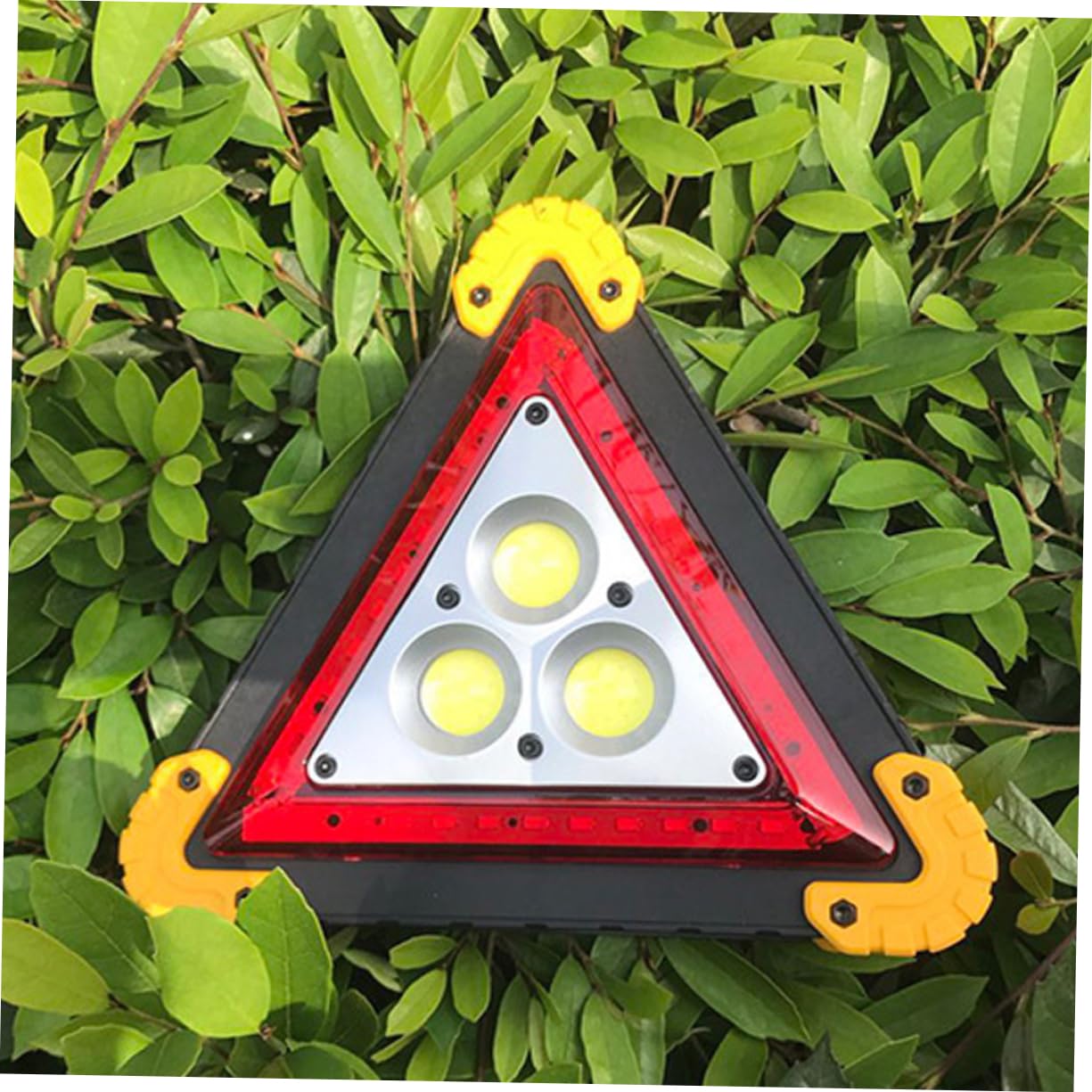 Balise de Sécurité LED Triangulaire Rechargeable Jaune, pour Voiture