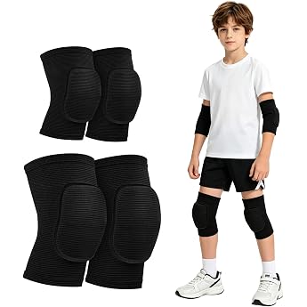 4-Piece Children's Knee Pads & Elbow Pads Set - Thickened Padding for Handball Football & Wrestling - Soft Elastic & Shock Absorbing - Protective Equipment for Training and Game