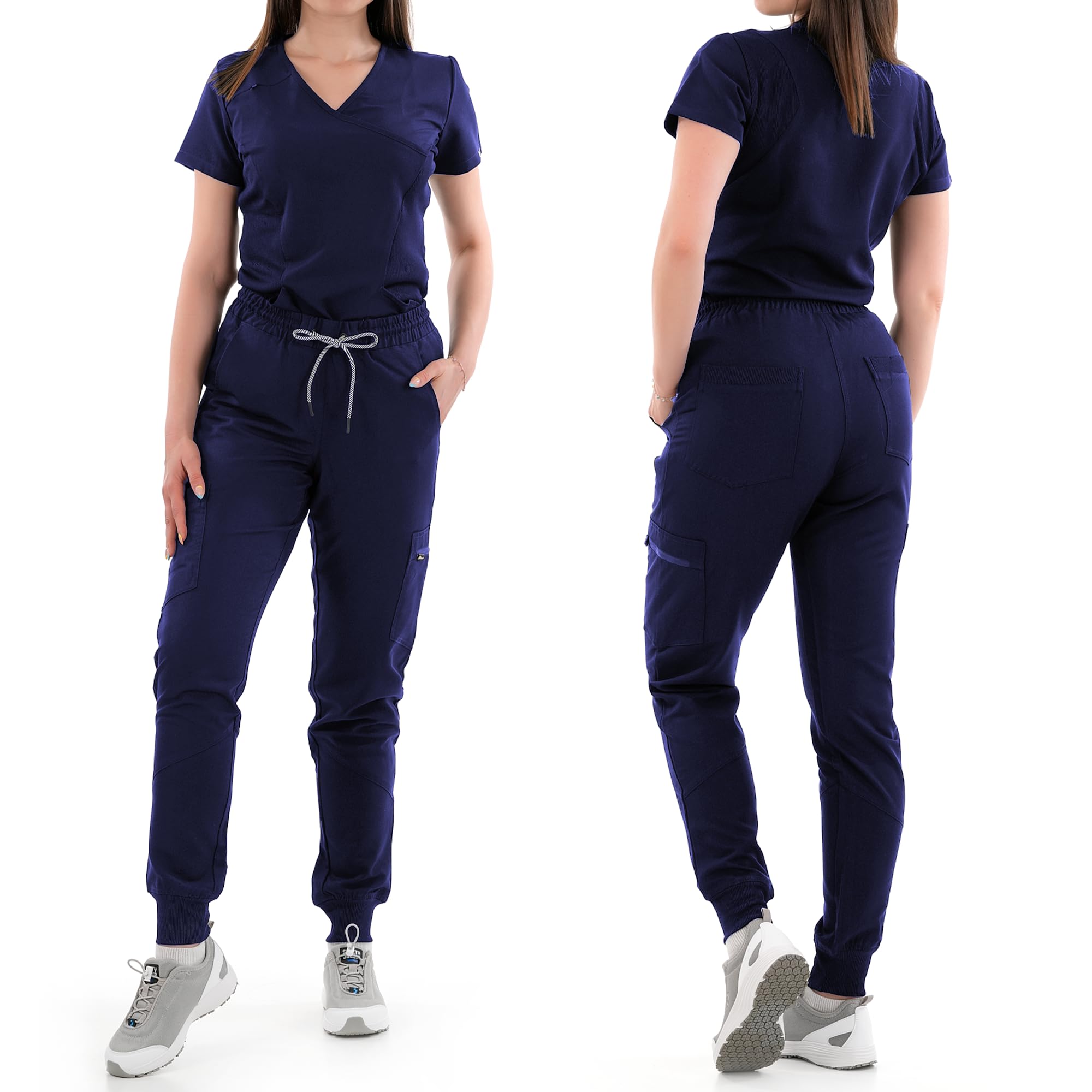 B-well Ricci Pantalón Sanitario Mujer Pantalones Sanitarios Mujer Uniformes Sanitarios Mujer con Elastano 7 Bolsillos