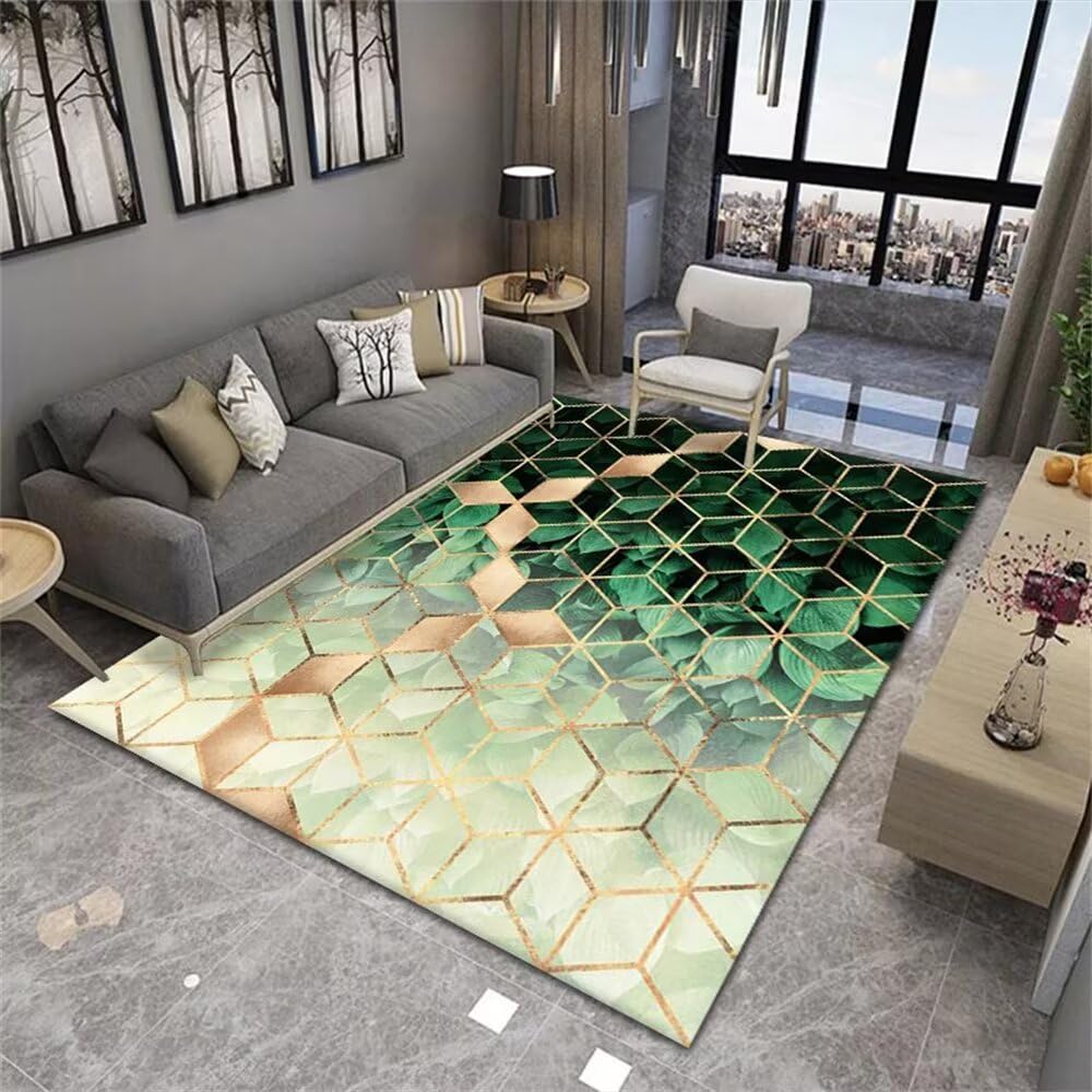 Tapis lavable vert de 180x230cm parfait pour le coin gamer d'une chambre ado