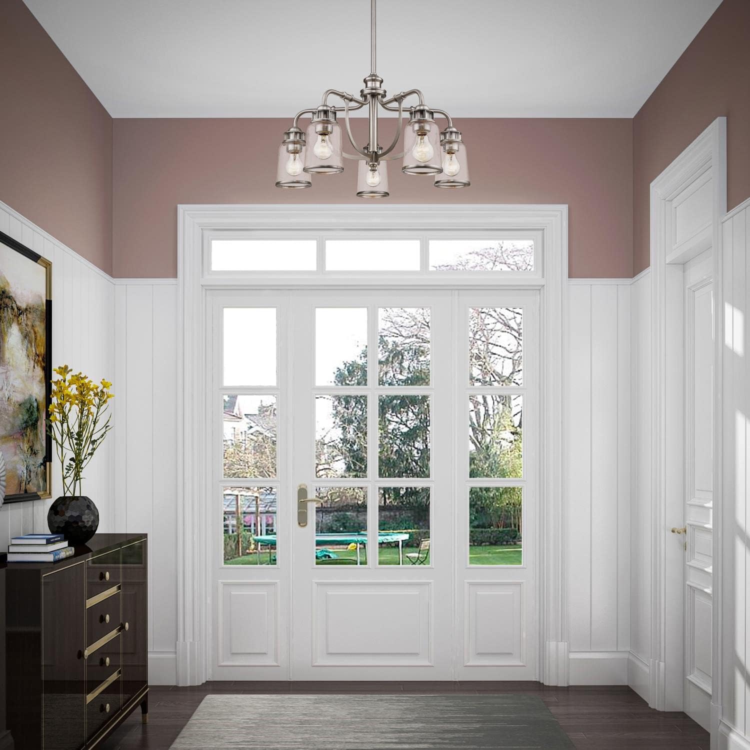 Livex Lighting 40025-91 Lawrenceville 5 Light Dinette Chandelier, Brushed Nickel