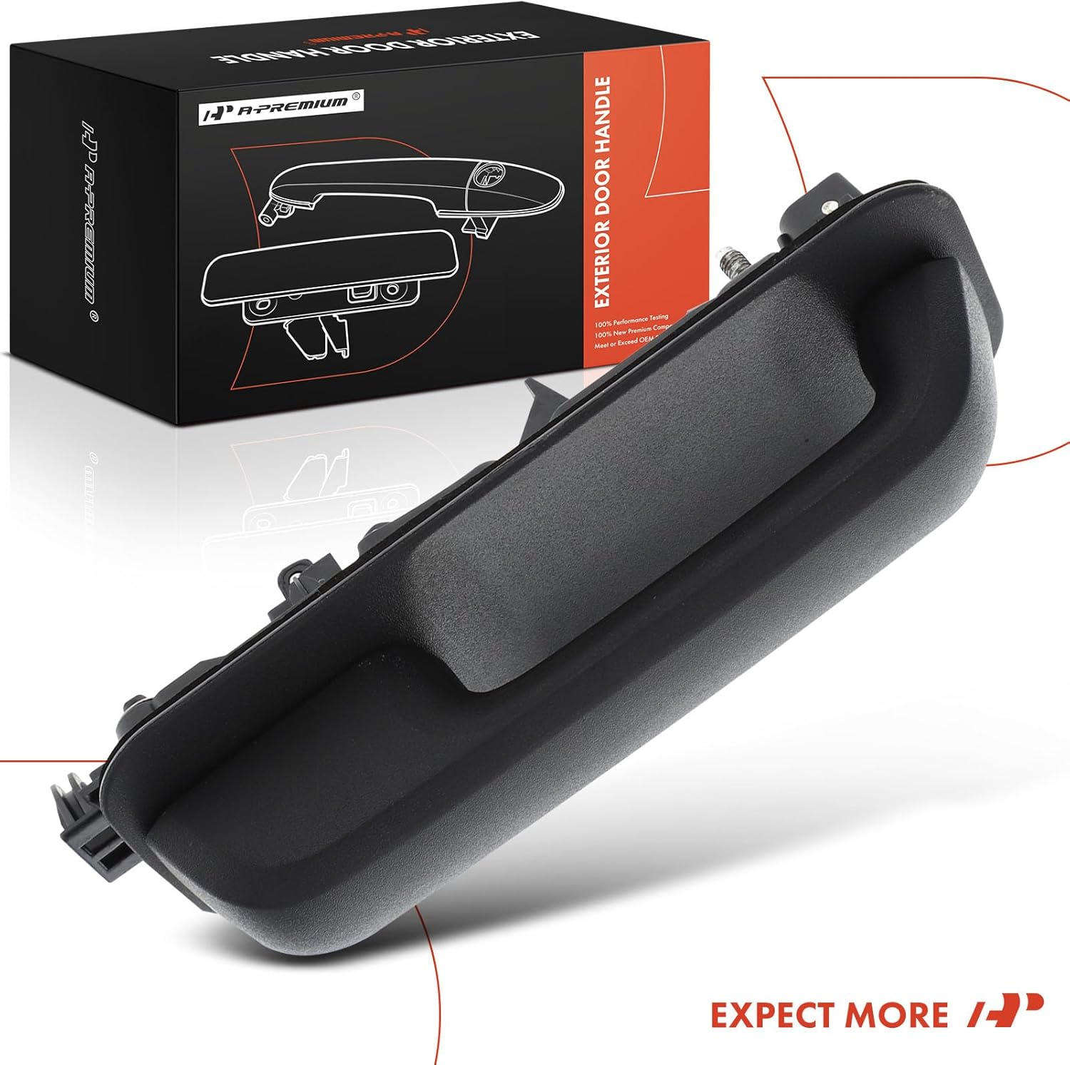 A-Premium Rear Left Driver Side Exterior Door Handle Compatible with Ford F-150 F150 2015-2020, Textured Black, Replace# FL3Z1626605AG, FL3Z-1626605-AA