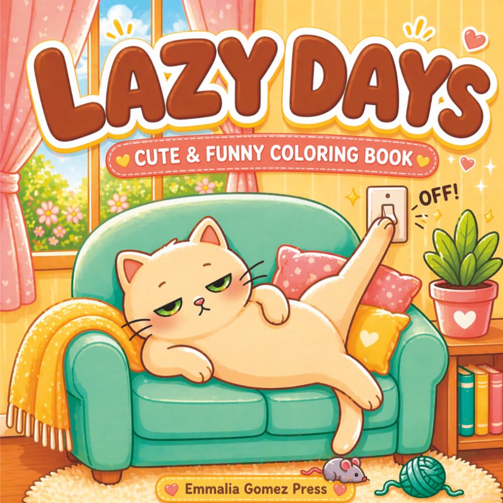 Lazy Days: A Cute & Funny Coloring Book for Teens & Adults (Cute & Funny Animals Coloring Books for Adults, Teens, and Kids)