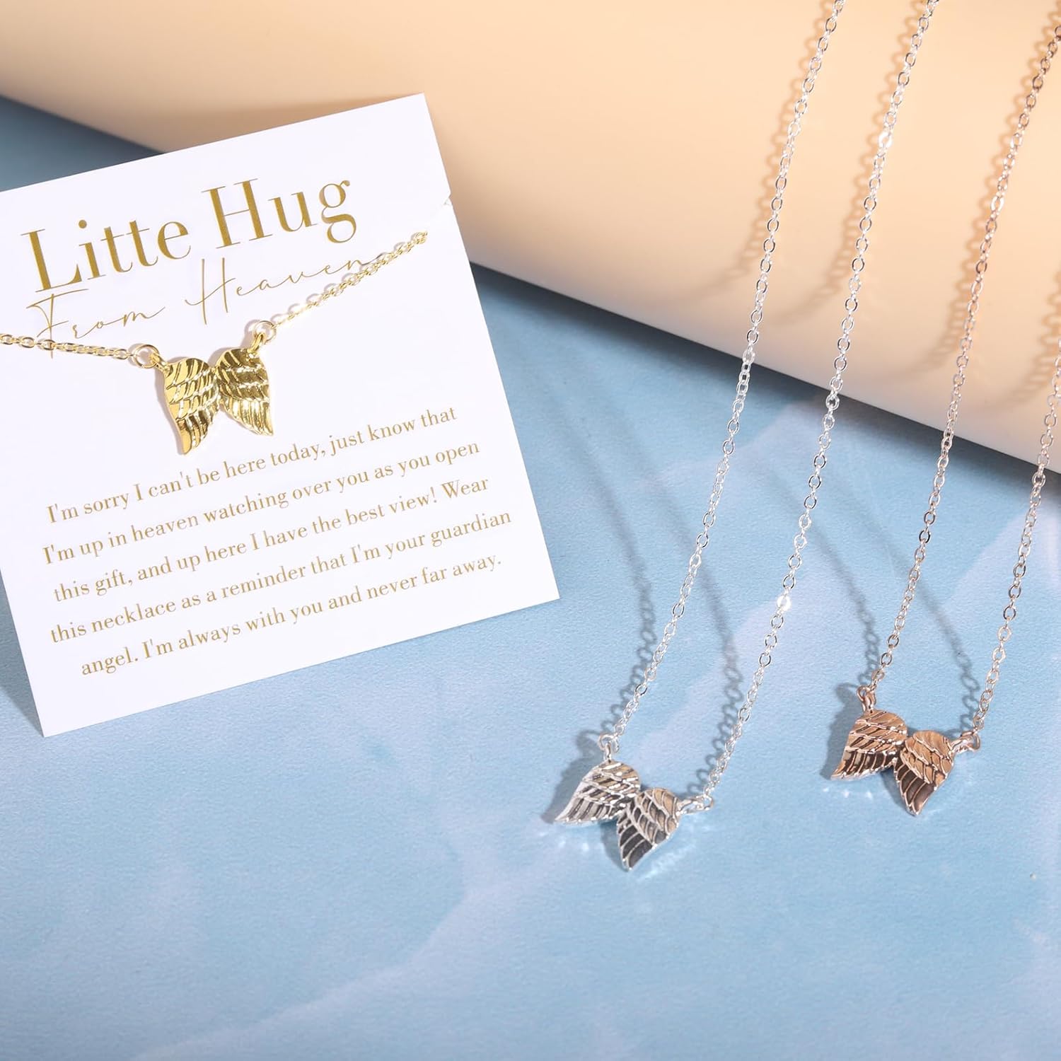 Angel Wings Memorial Necklace Sympathy Gifts for Loss of Loved One Bereavement Gift Memorial Gifts for Loss of Dad Mom - Image 5