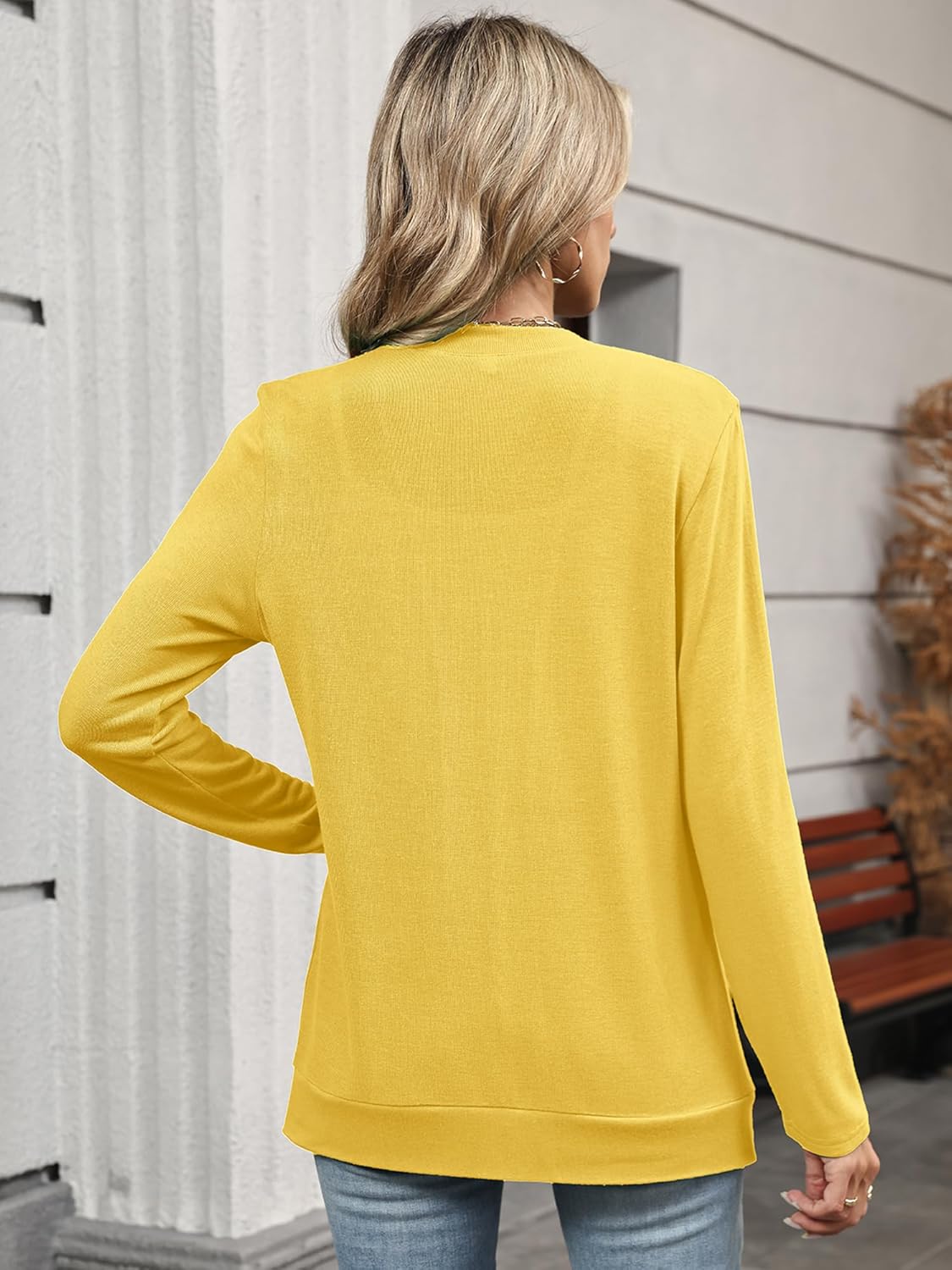 Heymoments Lightweight Open Front Cardigan Sweater for Women Long Sleeve Causal Bolero Button Down Soft Outwear Tops - Image 4