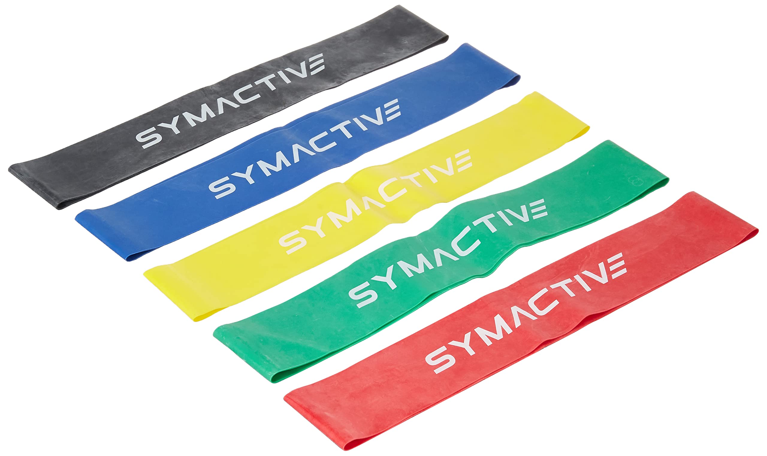 Amazon Brand - Symactive Latex Resistance Loop Bands, Set of 5