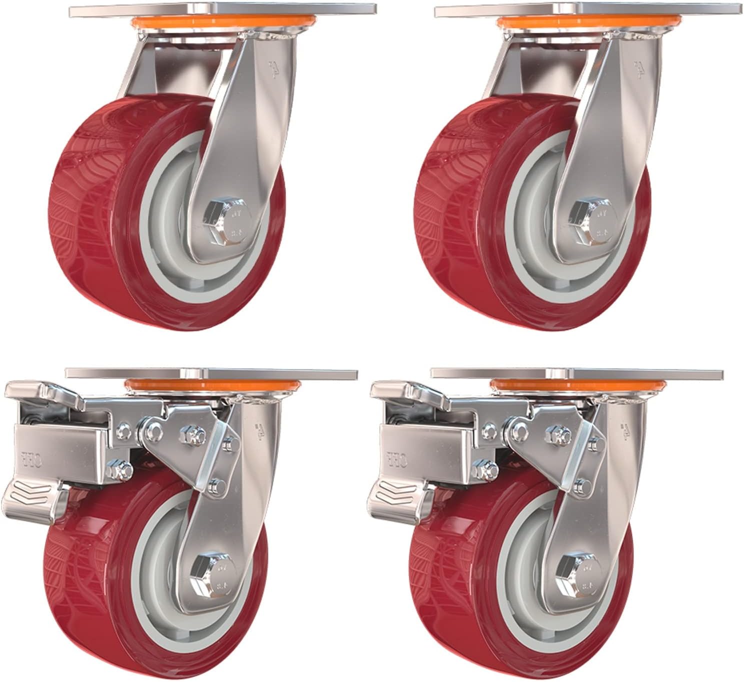 ヘビーデューティー回転キャスター家具用ホイール、回転キャスターホイール4個、360度回転キャスター、トロリー、産業用、家具移動用キャ