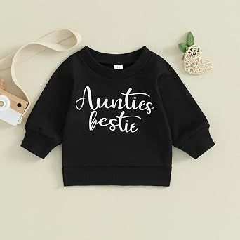 fhutpw Toddler Baby Boys Girls Sweatshirt Tops Letter Print Long Sleeve Pullover Shirts Fall Outfits Clothes