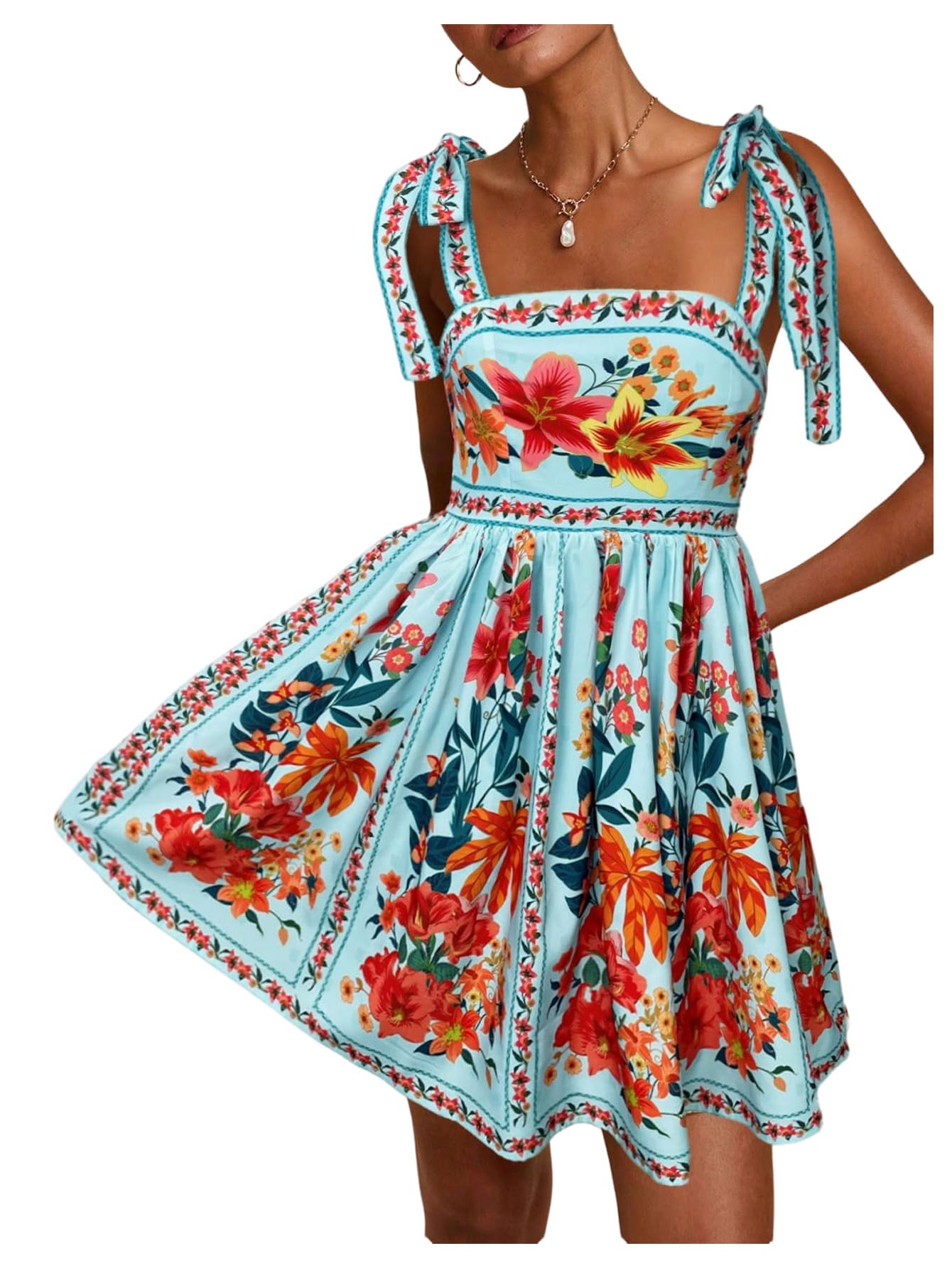 Boho Dresses for Women Tropical Summer Dresses Mini Dress Sundress