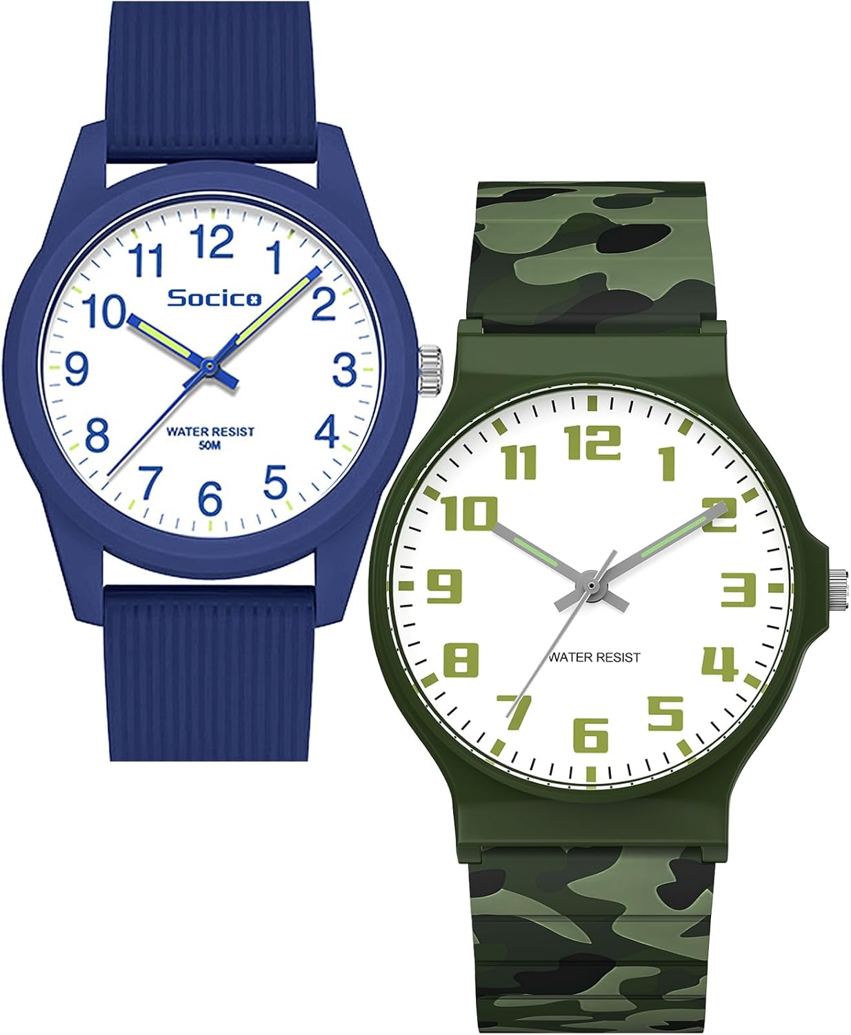 SOCICO Kids Analog Watch for Boys Girls, Easy to Read Learning Time Watch, Waterproof, Soft Band Wristwatch for Child Teens Ages 5-15, Great Gift for Kids Children