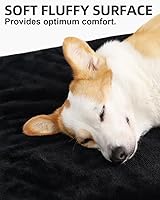 Vista 3 de KSIIA - Cama ortopédica para jaula de perro, impermeable, para perros pequeños, de felpa, lavable, con espuma tipo caja de huevo y funda Negro
