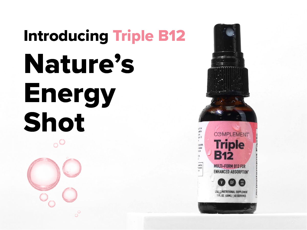 Amazon.com: COMPLEMENT Vegan Vitamin Triple B12 Liquid Spray- 1500 mcg B12  Vitamins for Energy, Mood, Nervous System, Cognitive Function for Kids &  Adults