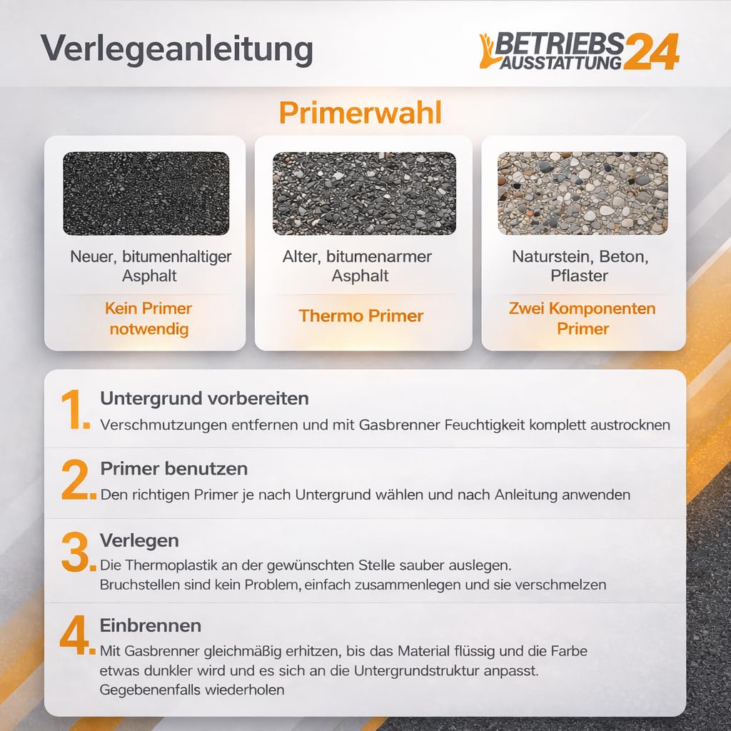Thermoplastische Verkehrszeichen „Absolutes Halteverbot“ - Thermoplastische Bodenmarkierung - Straßenmarkierung - Thermoplastik