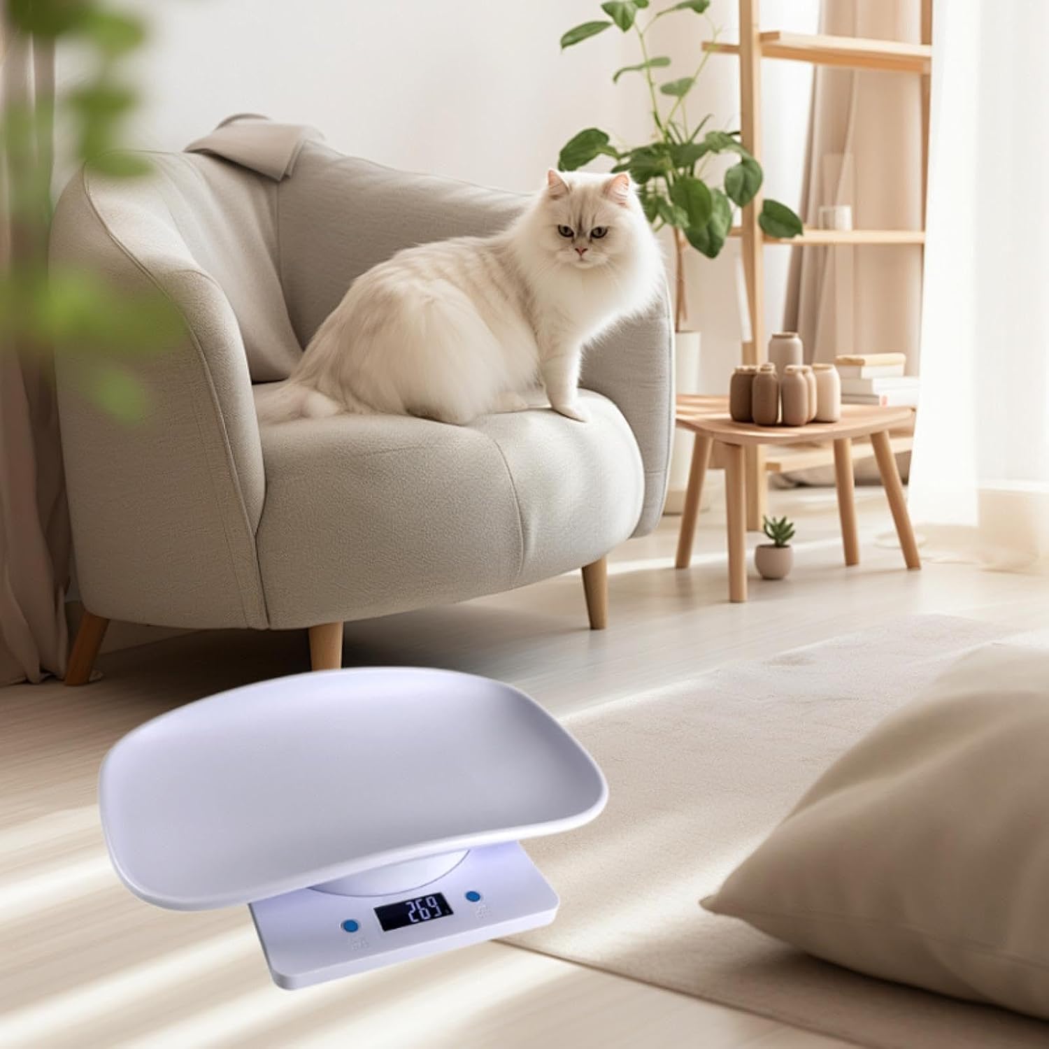 Digital Pet Mini Scale Measure Weight Scale 33lb/15kg Display Newborn Pet Weighing Cat Weight Scale for Birds Pet Ferret