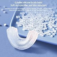 Vista 4 de Cepillo de dientes eléctrico para niños, en forma de U, impermeable, funciona con pilas, 360 cepillos de dientes sónicos automáticos para niños de 8
