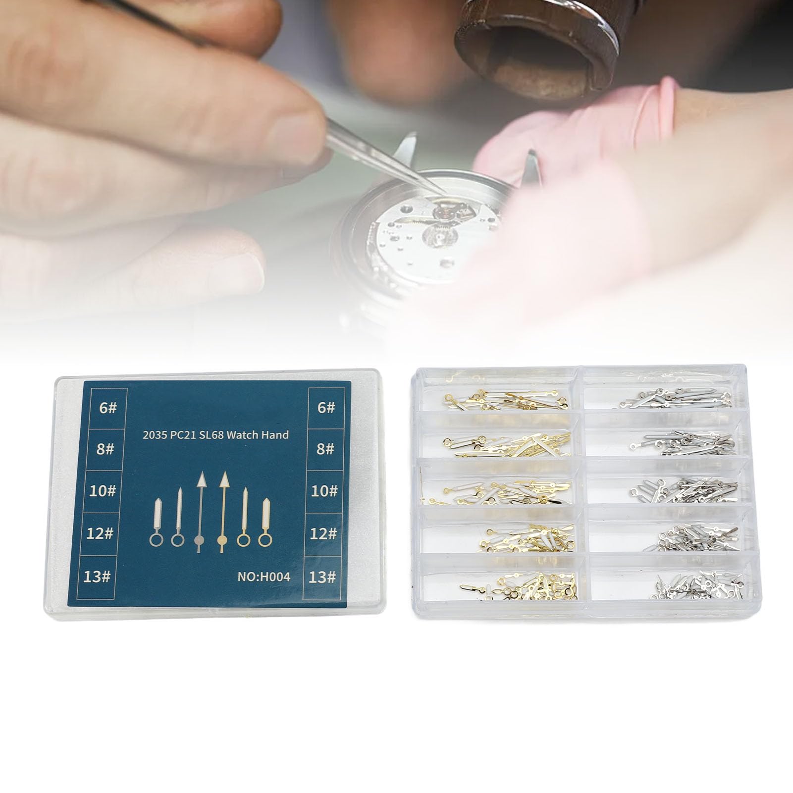 ZJchao Quartz Watch Hands Replacement Metal Watch Hands Set 2035 PC21 SL68 Elegant Watch Hand Kit for Enhancing Timepieces (Luminous Gold)