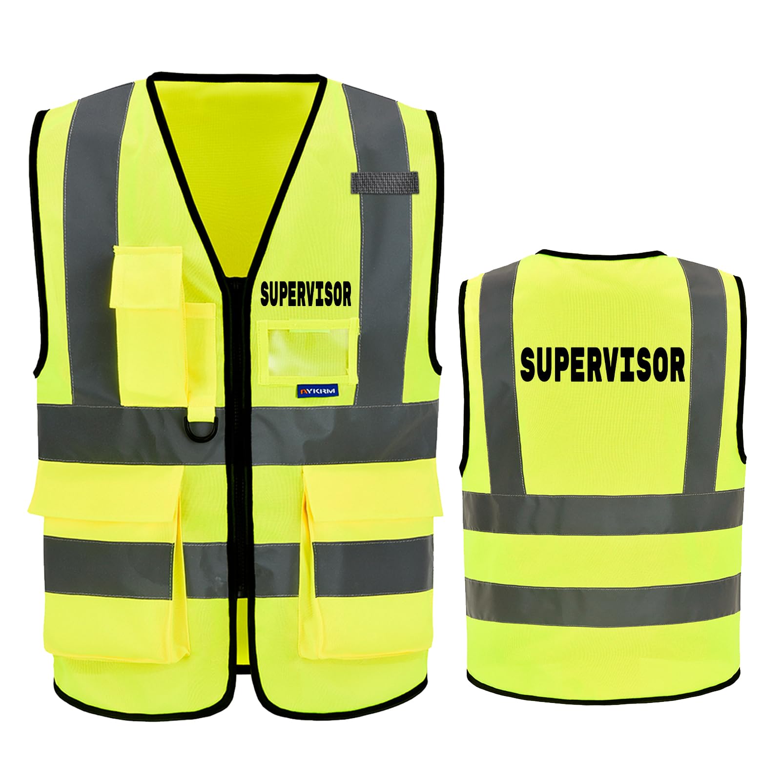 Reflective Security Safety Vests Heavy Duty with 7 Pockets and Front Zipper