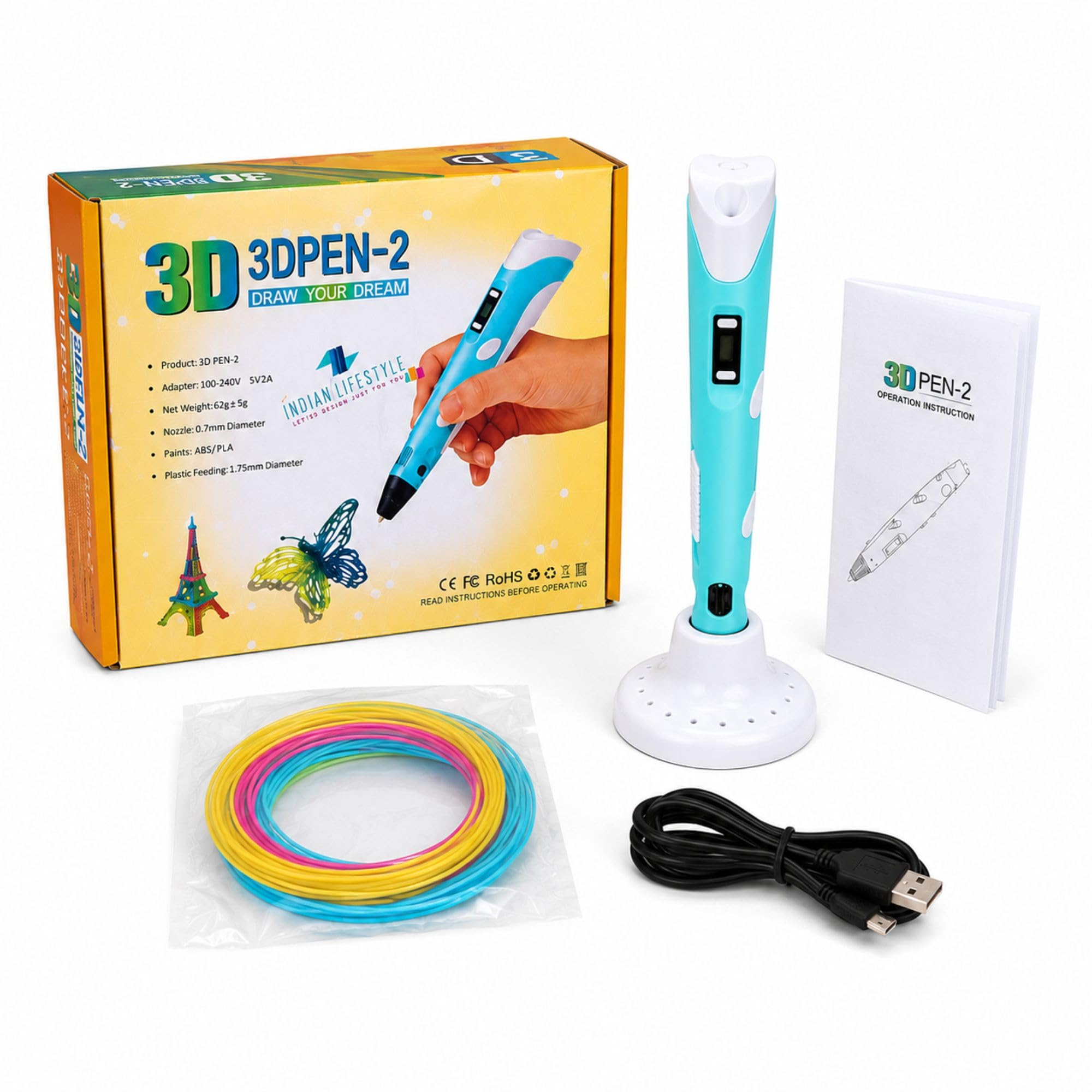 Be Little More 3D Printing Pen for Kids & Adults | LCD Display | USB Powered | Adjustable Temperature | 3 PLA Filaments Included | STEM DIY 3D Drawing Pen | Age 8+-image-42