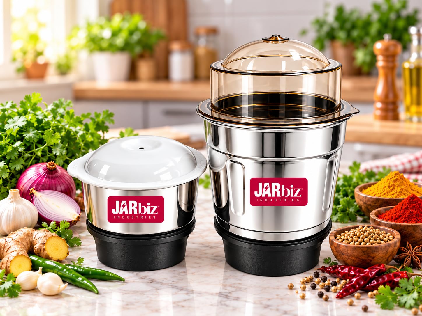 Combo Mixer Grinder Chutney Jar 600mlX180ML Compatible for Bajaj GX1, GX3, GX4, GX8, GX3501, GX3701, GX4701, GX3000, GX400, GX3, 702,Twister Deluxe,Twiste