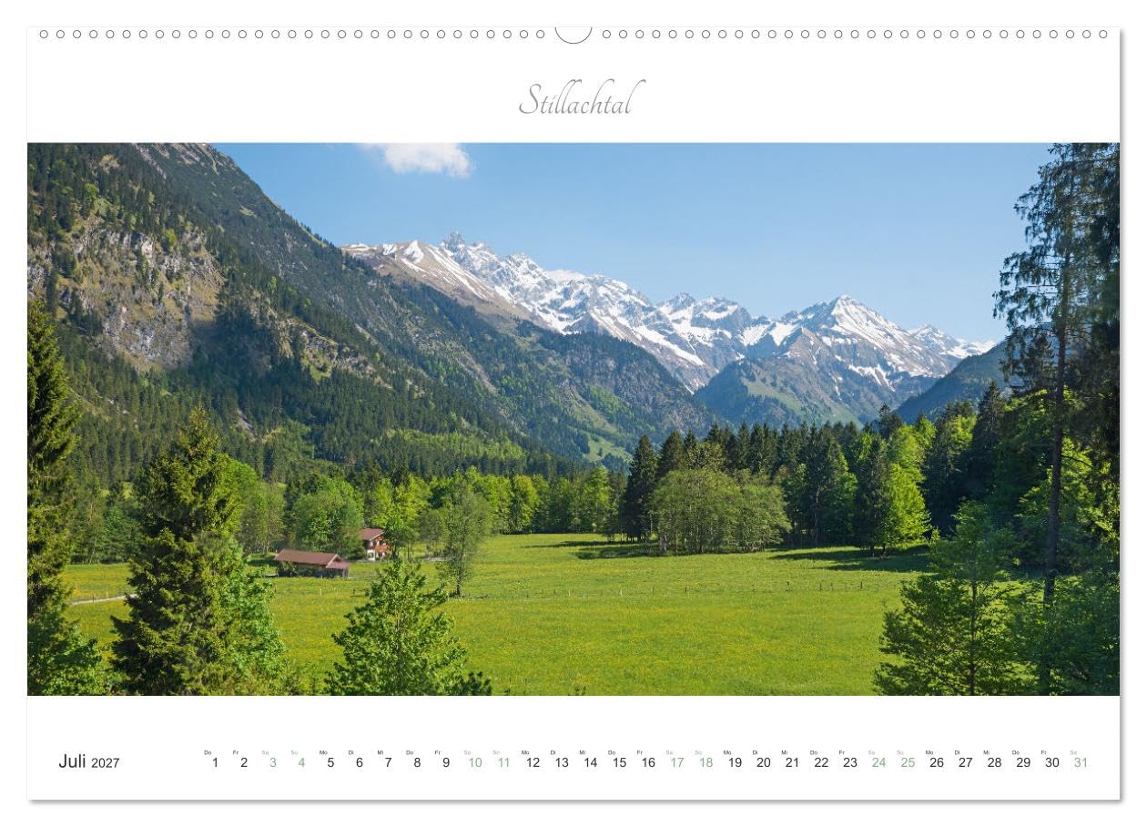Wanderlust Oberstdorf (hochwertiger Premium Wandkalender 2027 DIN A2 quer), Kunstdruck in Hochglanz: Ausflugsziele in Allgäuer Landschafts-Idylle (CALVENDO Natur)