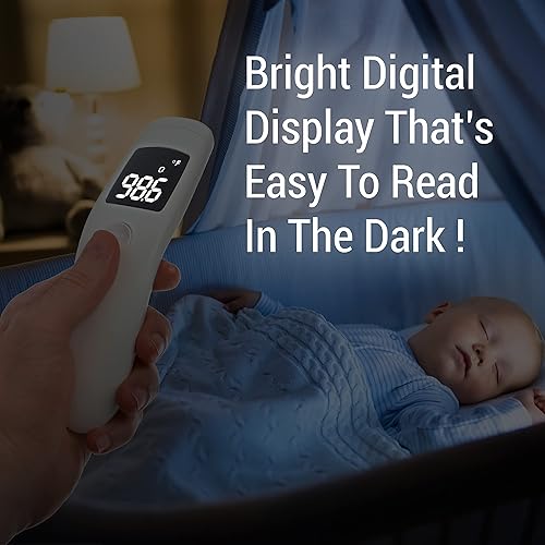 Miniatura 10 de Dr Talbots Termómetro acrílico infrarrojo sin contacto con pantalla LED indicador de advertencia de fiebre lectura precisa 1 S para bebé niños
