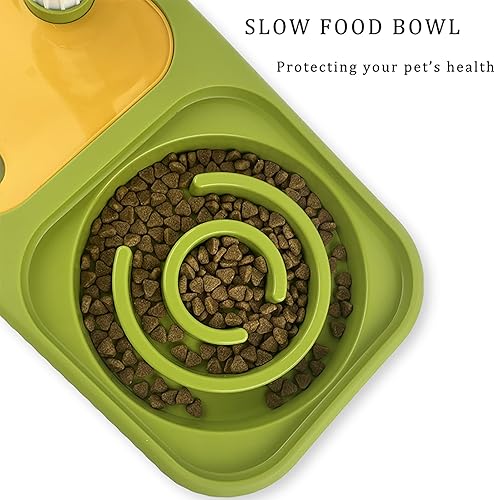 Miniatura 2 de Juego de cuencos de comida y agua para perros y gatos, cuencos dobles para alimentos con botella de agua por gravedad automática, alimentador lento