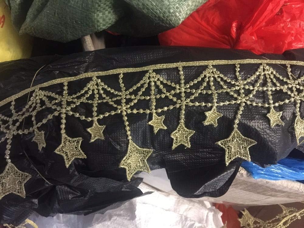 Lace Crafts - Stars Gold Tassels Lace Fringe Lace Trim Ribbon Costume Home Textile Curtains Decor Trims Clothes Sewing Accessories - (Color: Black)
