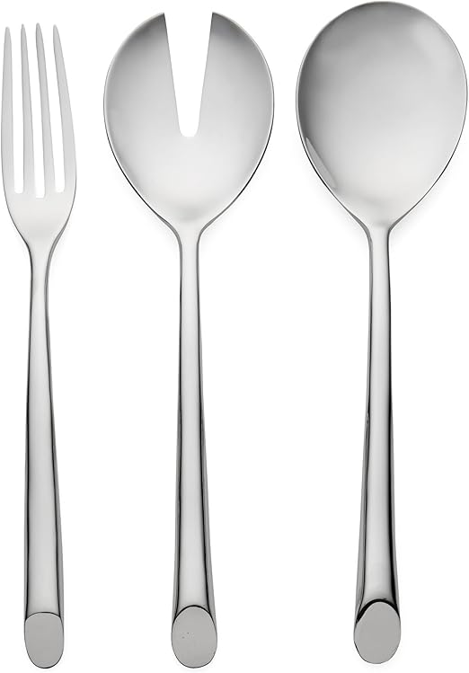 Nambè Frond 3Piece Hostess Set 18/10 Stainless Steel Flatware Serving Fork and