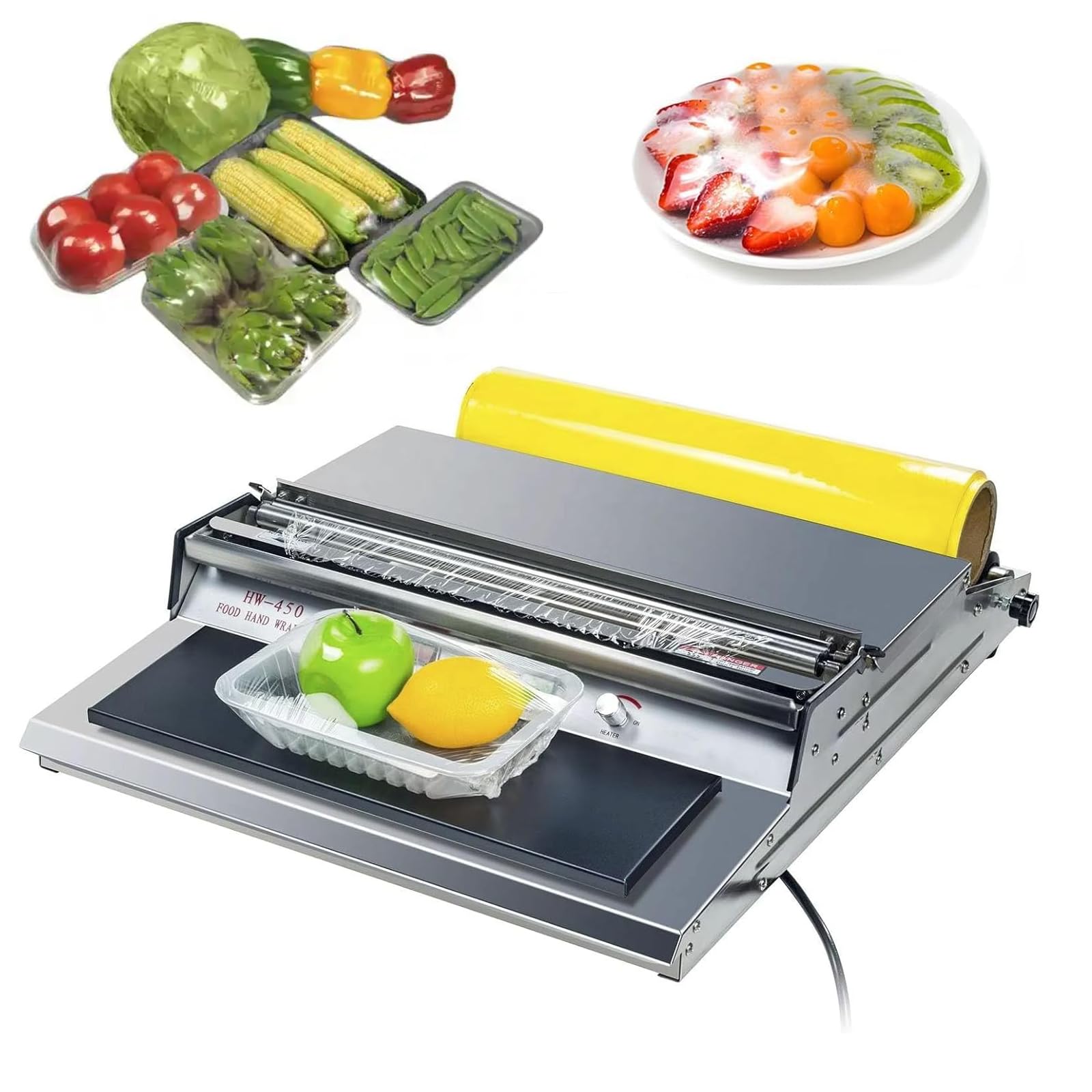 QYLTTDM Food Film Wrapping Machine For Packaging, High Temp Cutting Food Wrap Film, For Packing Food Fruit Packaging In Supermarket