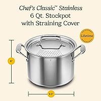 Vista 6 de Cuisinart 766S-22 - Olla para pasta de acero inoxidable de 6 cuartos de galón con tapa coladora Colección de utensilios de cocina clásicos de Chef