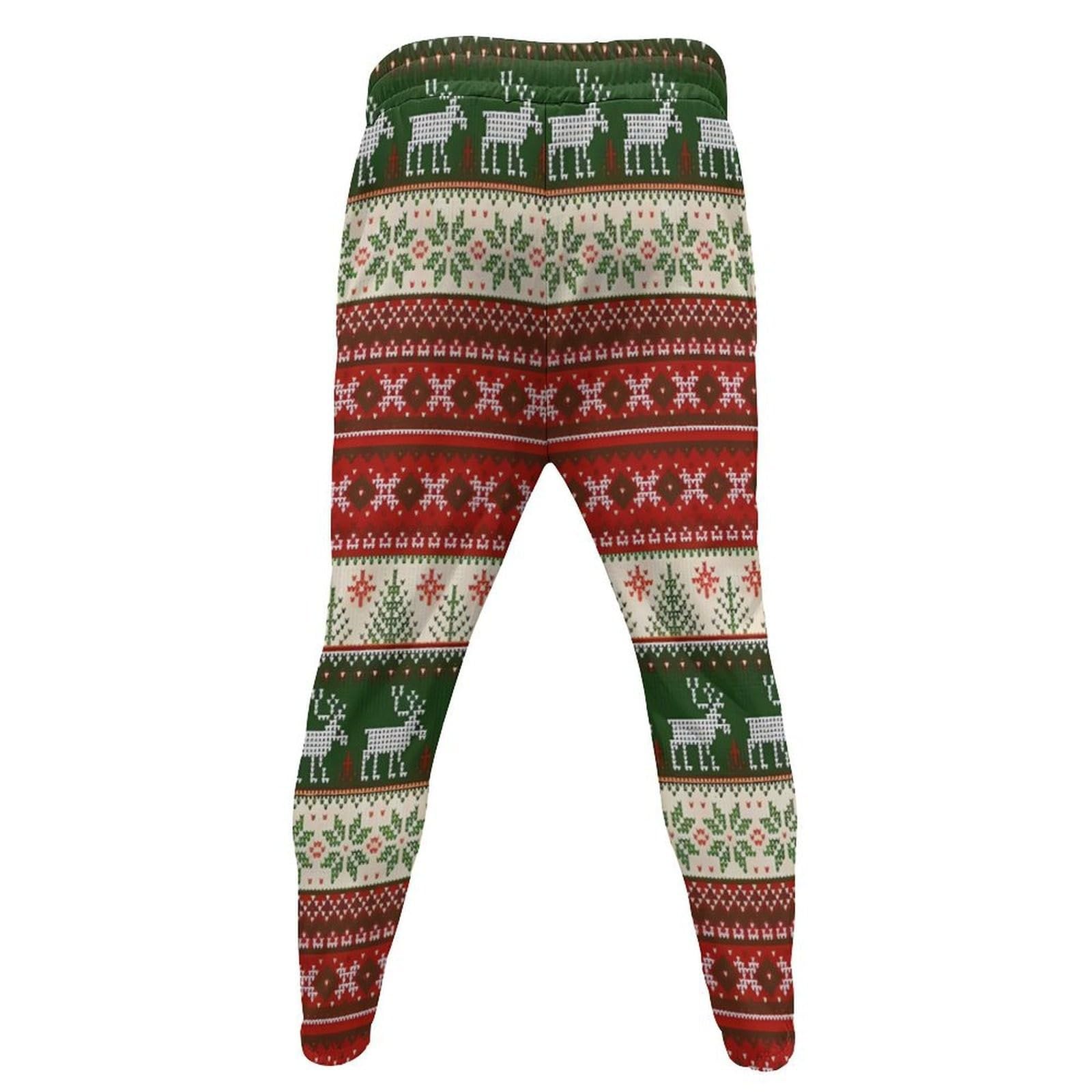 Celucke Weihnachtsanzug Herren Christmas 3D Drucke 2-teiliges Langarm Hoodie und Jogginghose Set mit Tasche Jogginganzug Bequem und Warm Tracksuit für Weihnachten,Sport und Freizeit