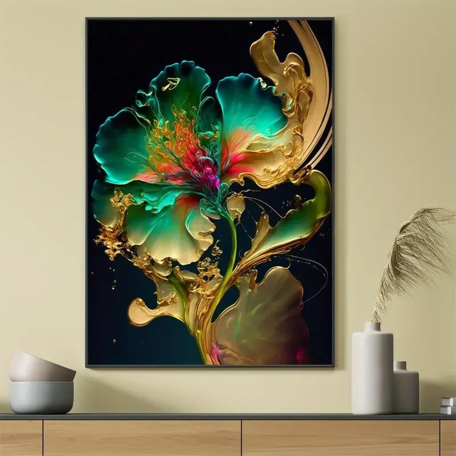 Impressions sur toile salon peinture art fleur de qualité supérieure - 8