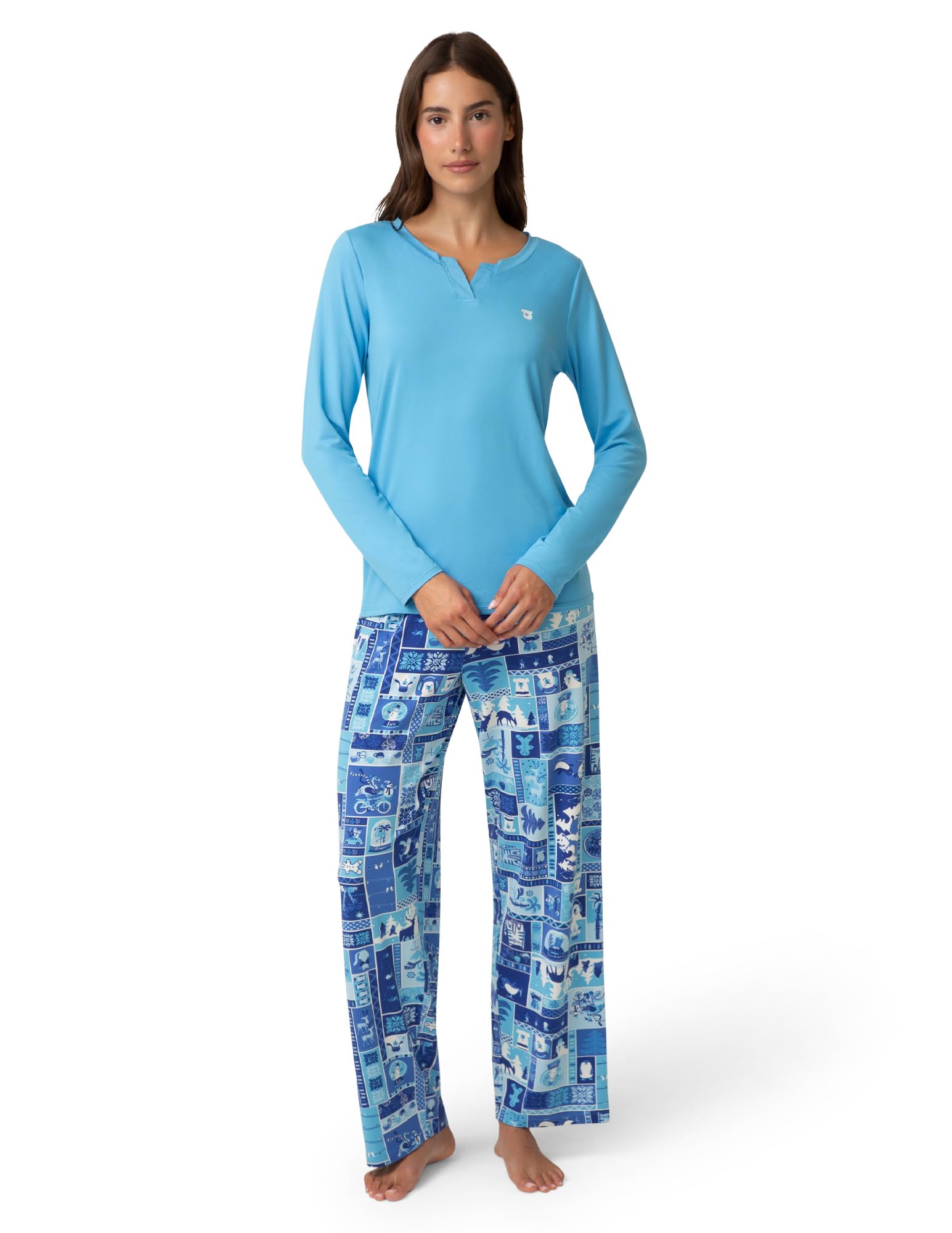 HUE Womens Timeless Soft Jersey 3 Piece Pajama Set
