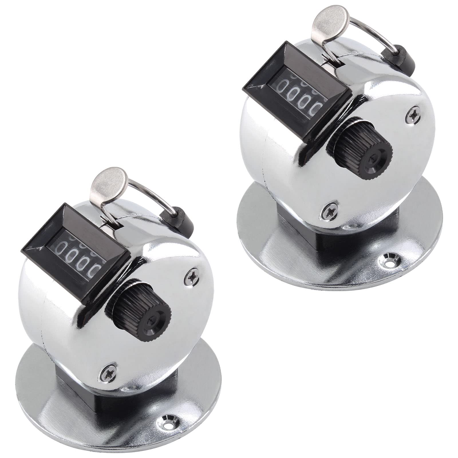 Jiozermi 2 Pack Desk Tally Counter, 4 Digit Number Counter Clicker, Mechanical Number Click Counters for Handheld or Base Mount