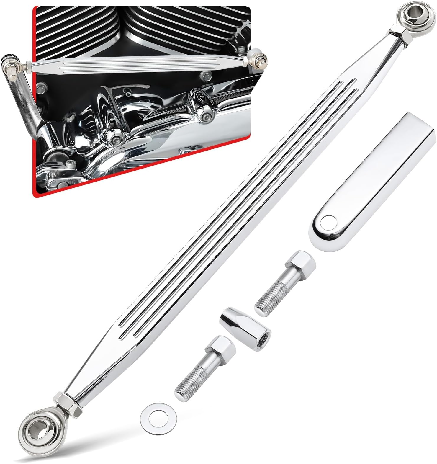 Amazicha Chrome Shift Linkage Compatible for Harley Davidson Softail Dyna Road King Electra Glide Street Glide Touring 1980-2024