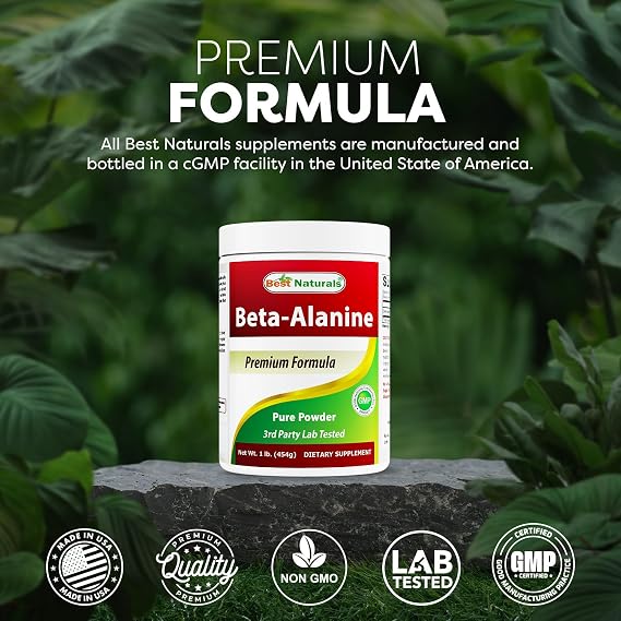 Best Naturals Beta Alanine Pure Powder 1 Pound (1 LB (Pack of 1))
