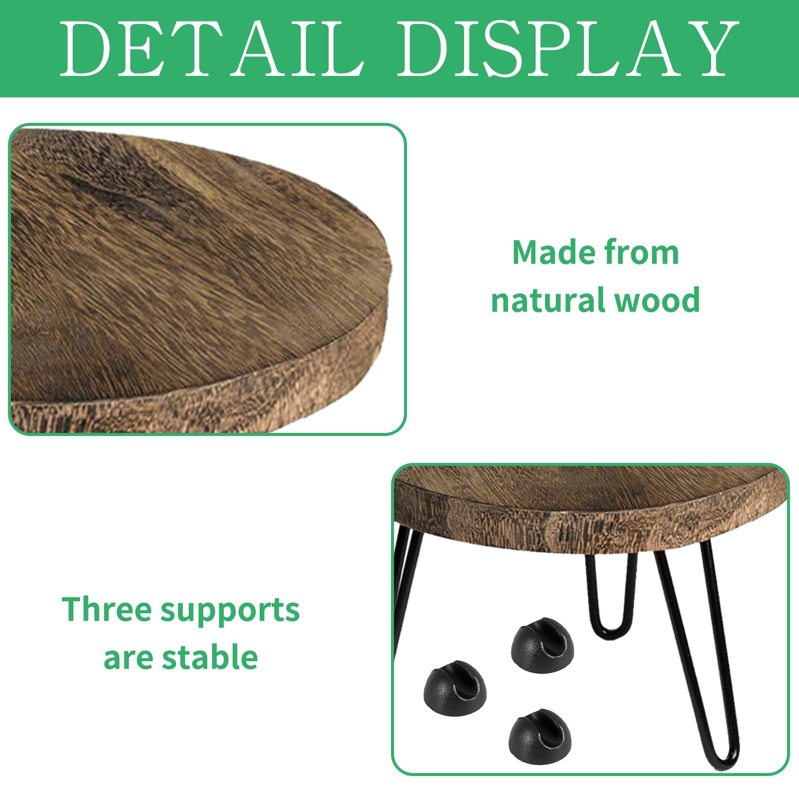 Soporte para Plantas de Madera,Carga Pesada Soporte para Macetas Redonda,Soporte de Madera para Plantas en Maceta,Taburete para plantas de madera,para Hogar Jardín Patio Interior Exterior