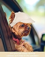 Vista 4 de Sombrero para perros pequeños y medianos, sombreros para perros hembras y machos, sombrero ajustable para perro, sombrero de sol para cachorros