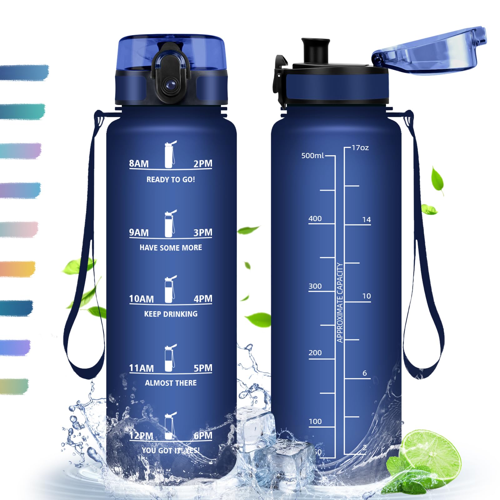 Borraccia Motivazionale HoneyHolly 1.5L - Senza BPA, Con Indicatore Tempo