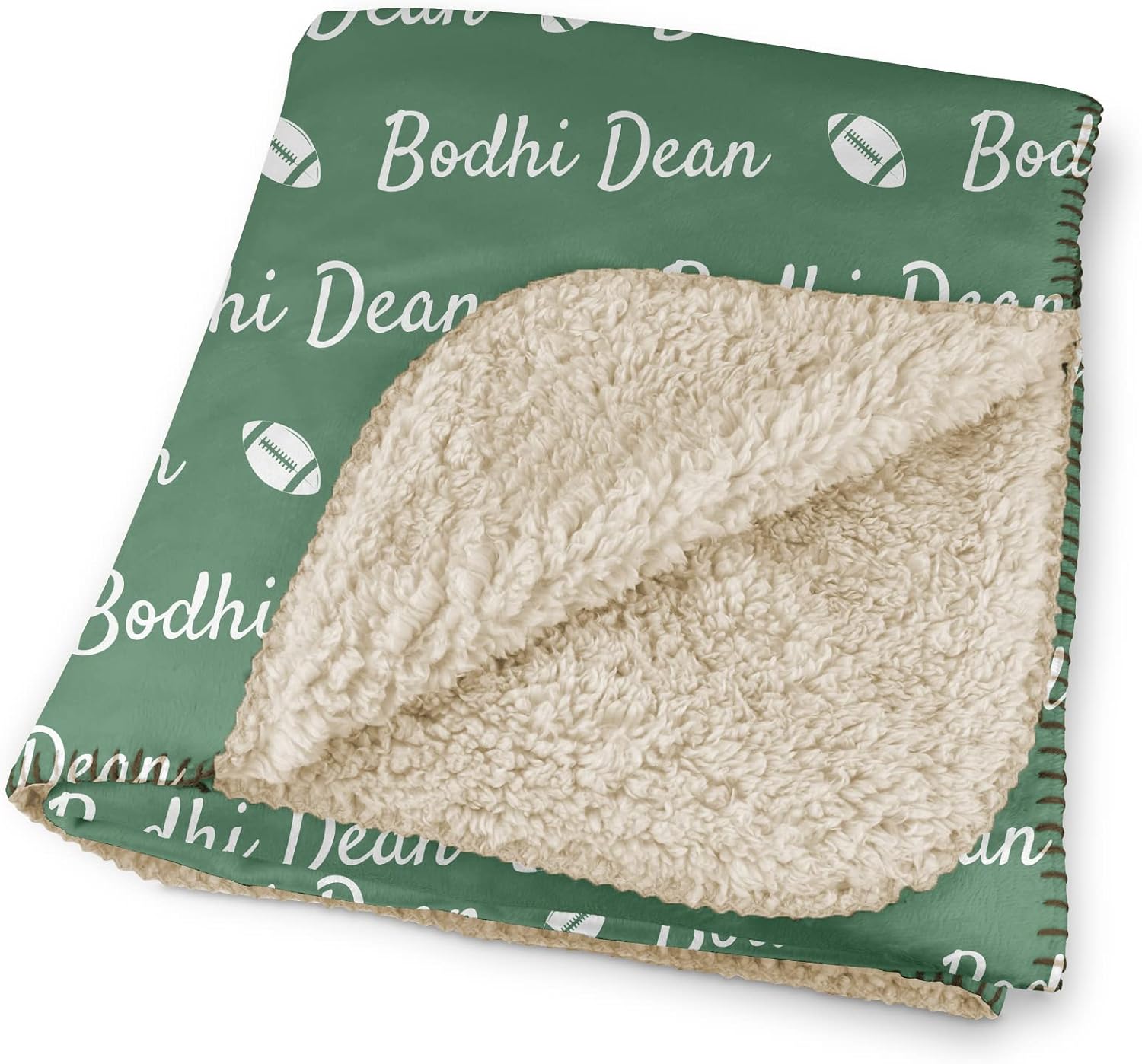 Personalized Sherpa Blankets for Babies, Toddlers, Kids, Adults with Name - 36 Colors, 36 Icon Options - Customize Your Unique Blanket