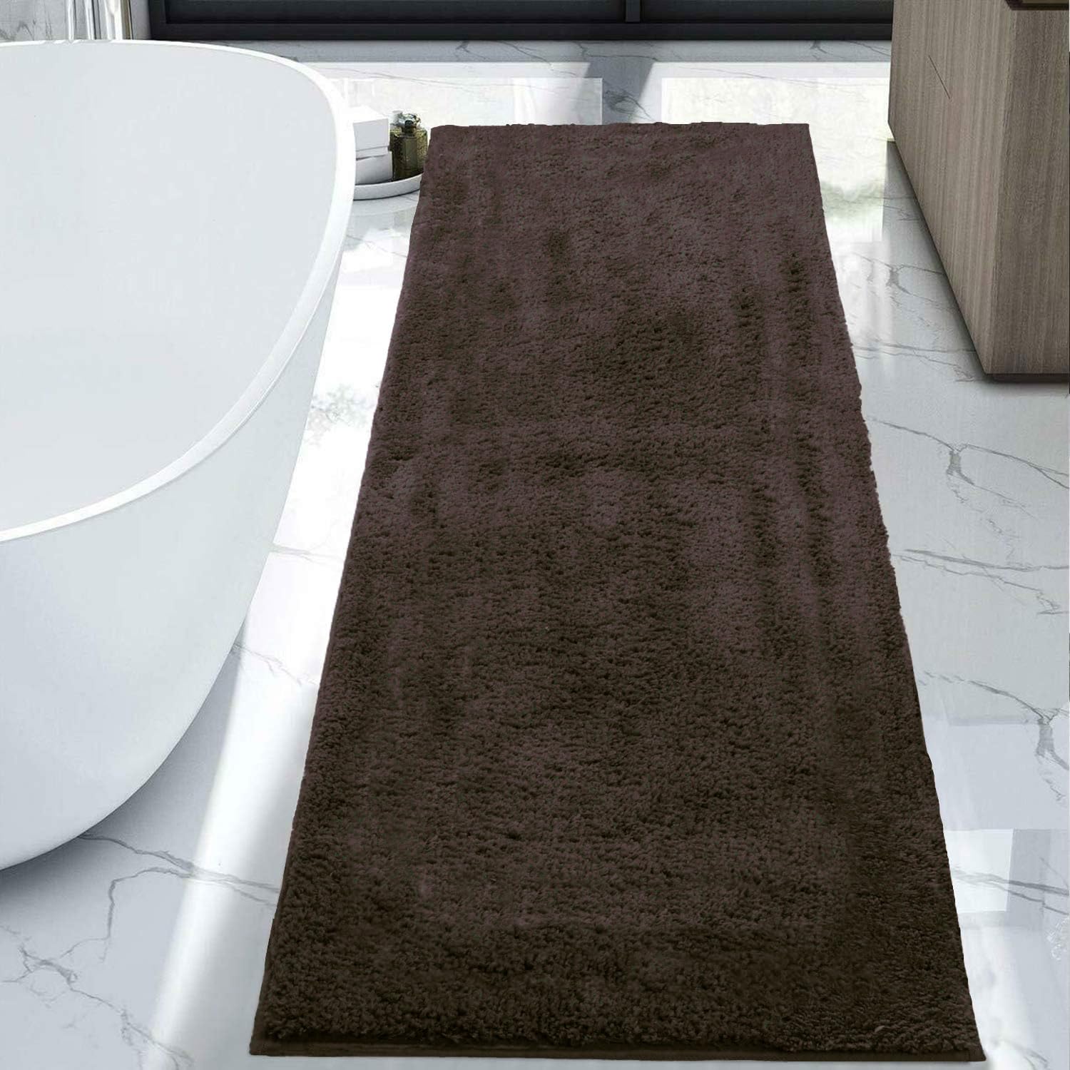 Flooring India Co Newman Floor Runner 2500 GSM Super Soft Anti Skid Runner for Bedroom Side (2x5 Feet, Arabic Coffee)-image-43
