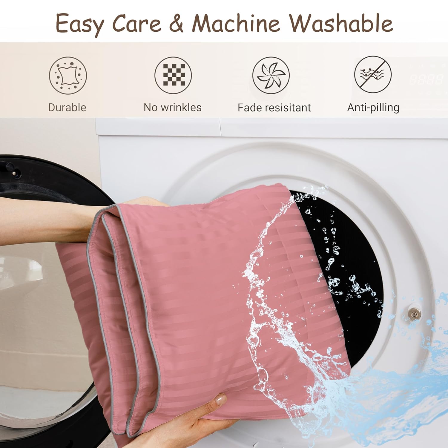 ZPECC Toddler Down Alternative Comforter, 39x47 Hypoallergenic Baby Blanket Quilt, Soft Breathable Lightweight All Season Kids Duvet Insert for Crib Stroller Cot Daycare, Dusty Rose - Image 5