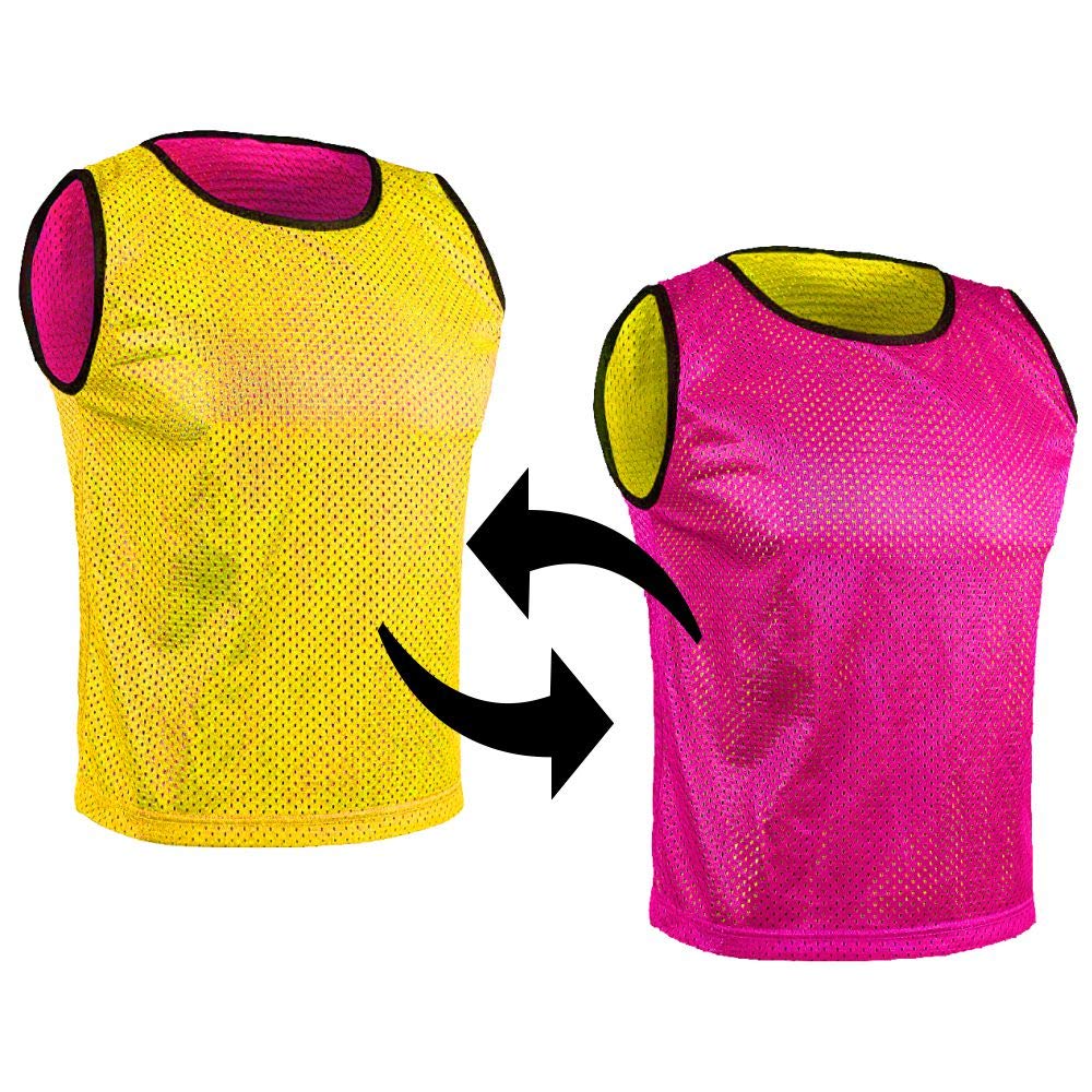 SPORTSBIBS Football Bibs, Double-Sided Marker T-Shirts, Mesh Jersey, Reversible Bib for Kids and Adults, Training Marking Shirt Trikots for Men Ladies Seniors Juniors, Combination of 2 Colours โ image 1
