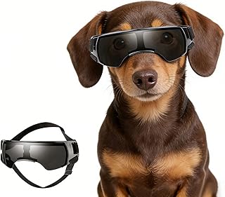 Enjoying Small Dog Sunglasses UV Protection Windproof Antifog Doggy Goggles for Pet Eye Wear, Black