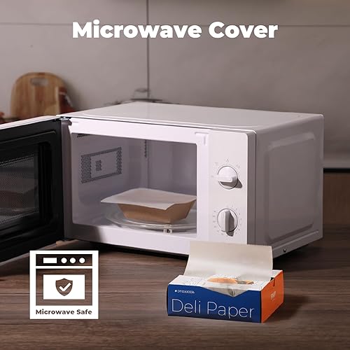 Miniatura 53 de Fit Meal Prep Paquete de 500 hojas de papel encerado de 10 x 10.75 pulgadas para alimentos, envolturas de papel sándwich precortadas entrelazadas a