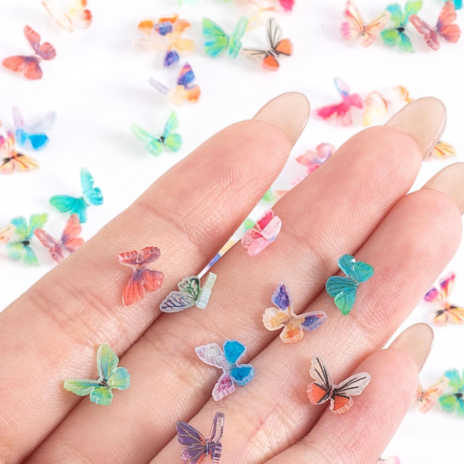 55PCS Micro Resin Butterflies Miniature Fairy Garden Figurines Mini Dollhouse Terrarium Landscaping Animal Decor Accessories Supplies Crafts