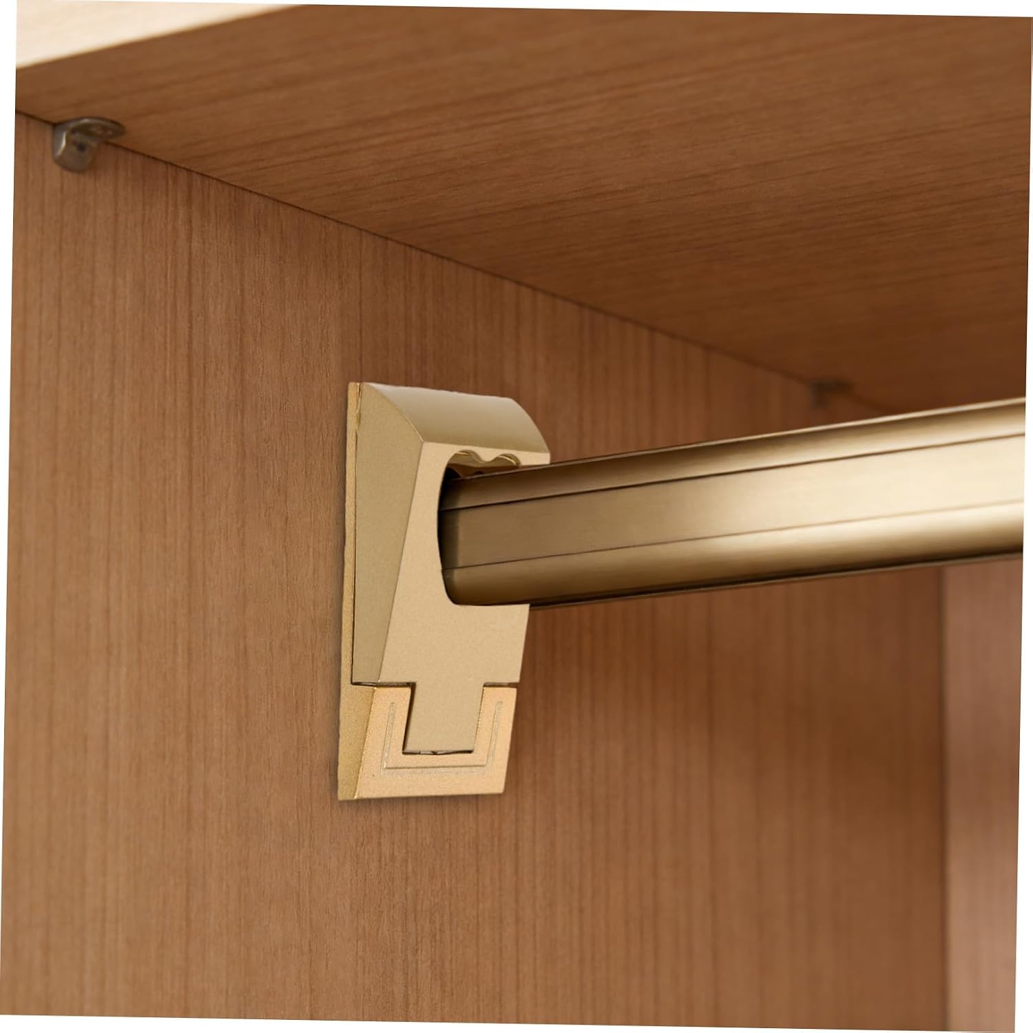 Abaodam 10pcs Golden Heart Shaped Closet Rod Support Brackets for Clothes Hangers, Heavy Duty Abs and Zinc Alloy Material, Elegant Design for Home Storage Organization and Storage Space
