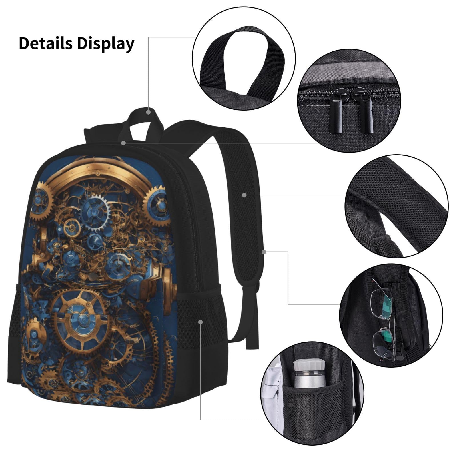 Zaino, borsa portapranzo, astuccio, set da 3 pezzi, per lavoro e