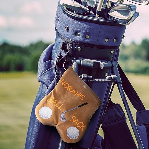 Miniatura 5 de Bolsa de pelota de golf con nombre personalizado, bolsa divertida para pelotas de golf, regalos de golf para hombres, soporte portátil de franela