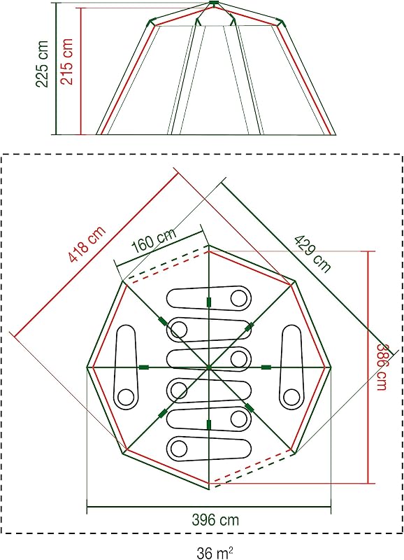 Coleman Octagon 8 személyes családi sátor 360° kilátással, acélvázas, vízálló kempingsátor